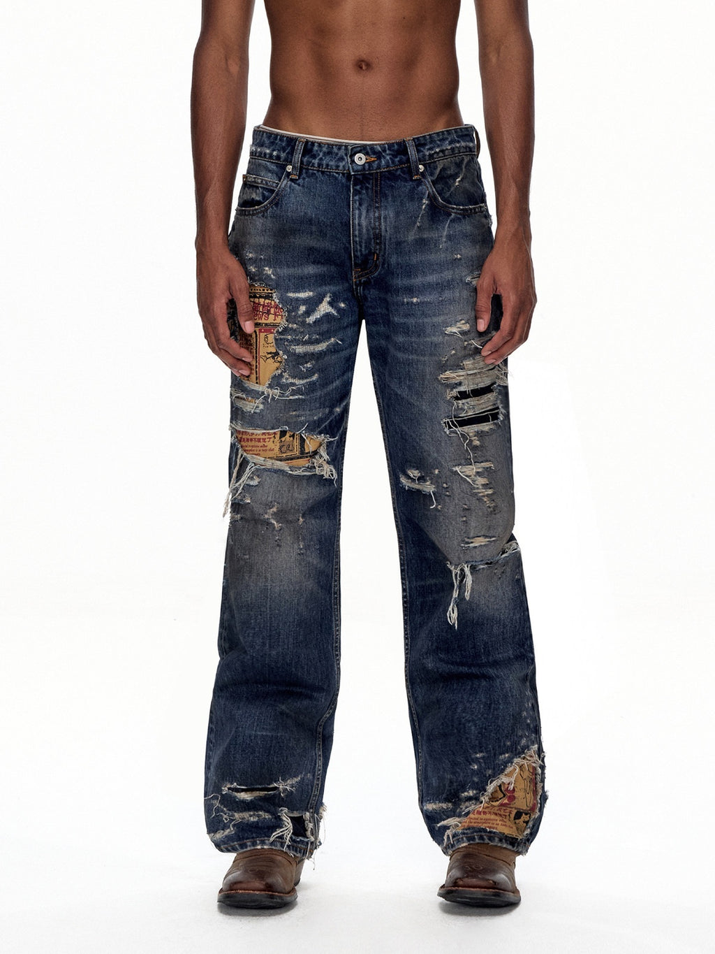 EMOBROTHER_Stain_Resistant_Washed_Ripped_Mid_Rise_Cotton_Blue_Trendy_Casual_Straight_Jeans_MISSTT
