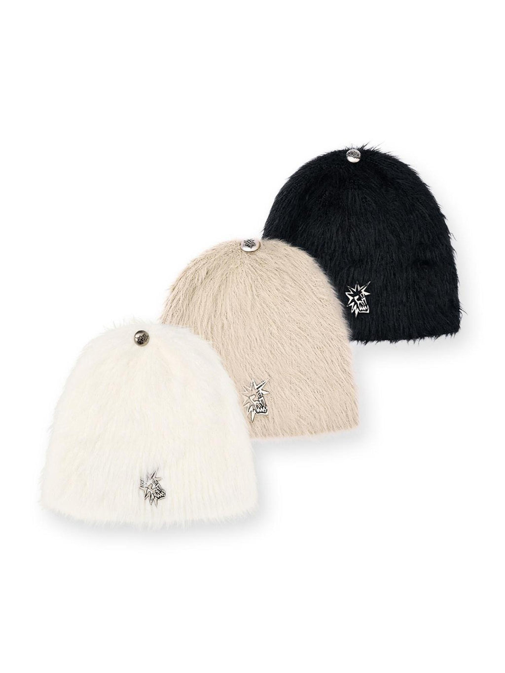 EMOBROTHER Studded Casual Knit Bell Crown Brimless Unisex Geometric Colorblock Beanie Hats