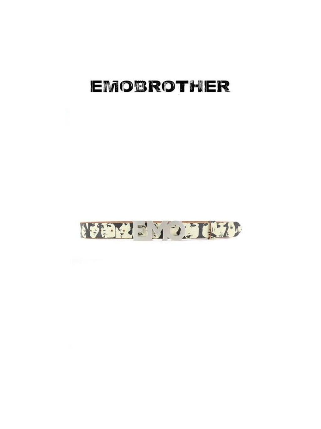 EMOBROTHER Versatile Printed Cowhide Leather Brown Unisex Youth 112Cm Casual Belts