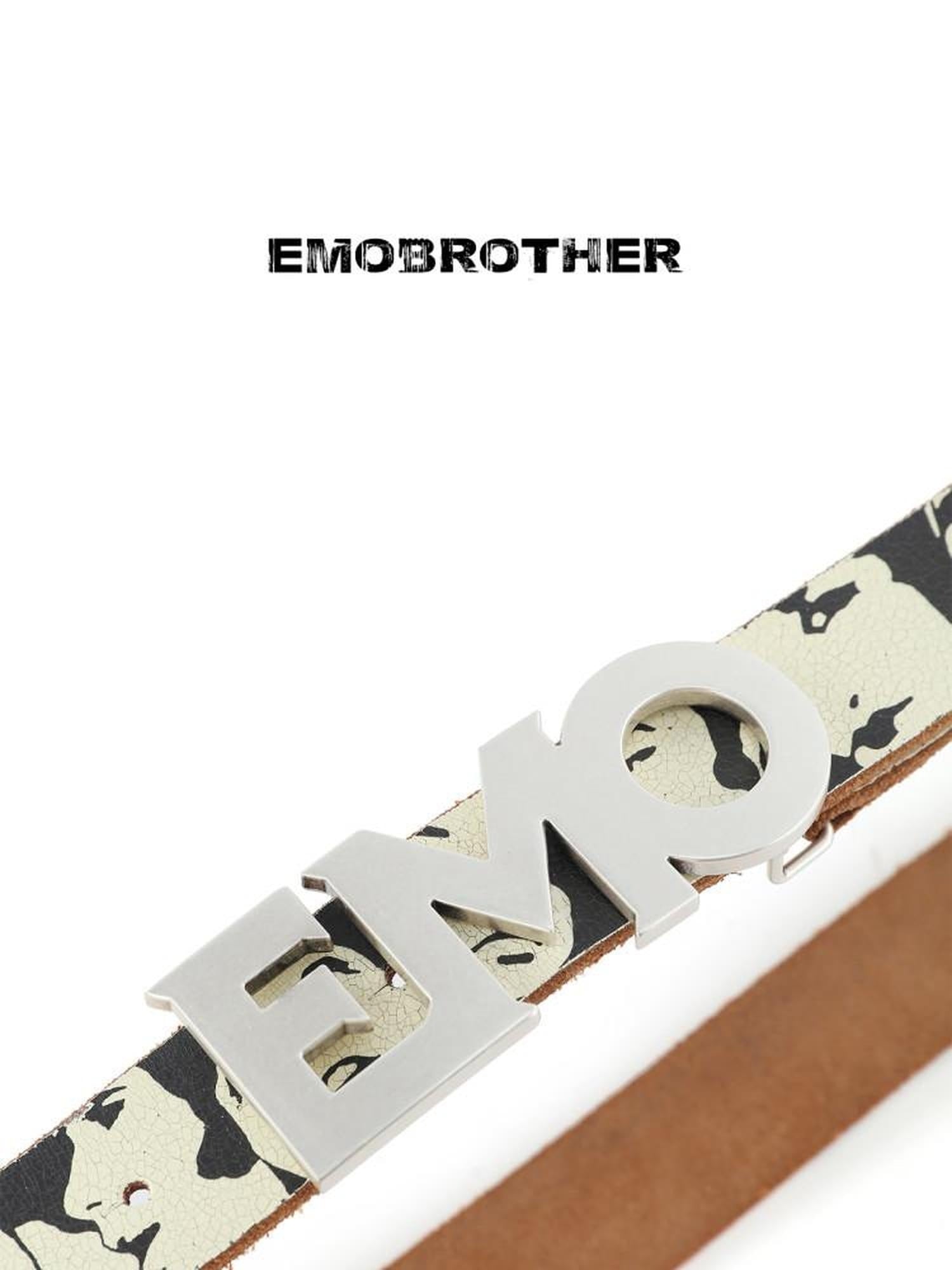 EMOBROTHER Versatile Printed Cowhide Leather Brown Unisex Youth 112Cm Casual Belts