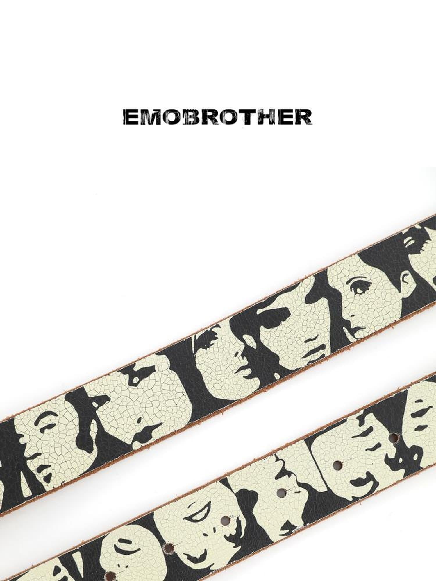 EMOBROTHER Versatile Printed Cowhide Leather Brown Unisex Youth 112Cm Casual Belts
