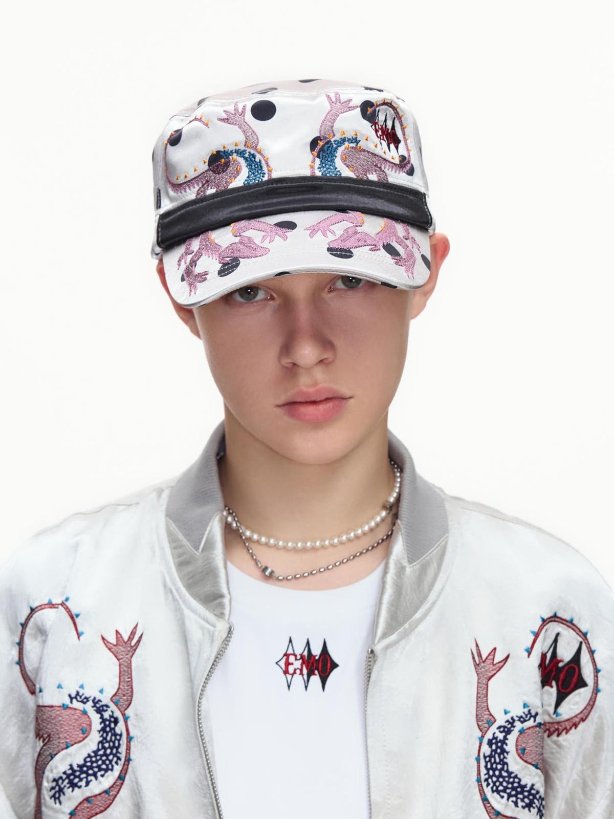 EMOBROTHER Vintage Embroidered Color Block Flat Top Adjustable Women's Polyester Baseball Caps