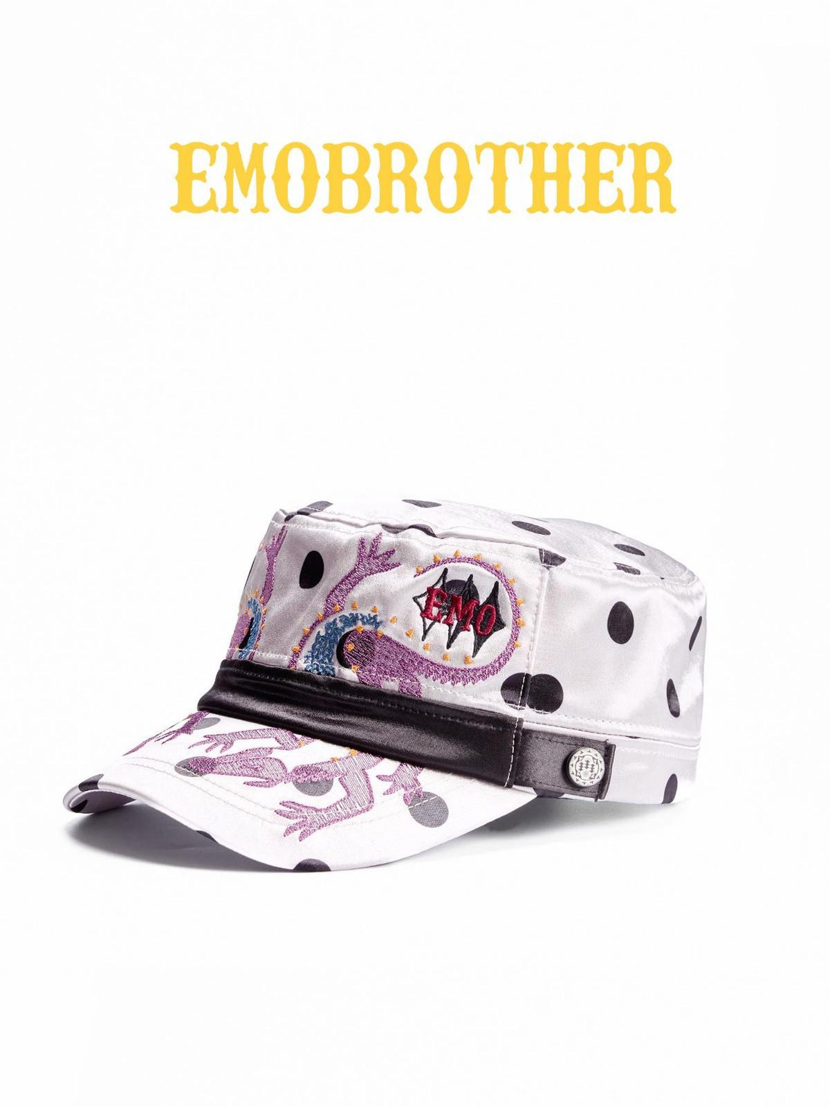 EMOBROTHER Vintage Embroidered Color Block Flat Top Adjustable Women's Polyester Baseball Caps