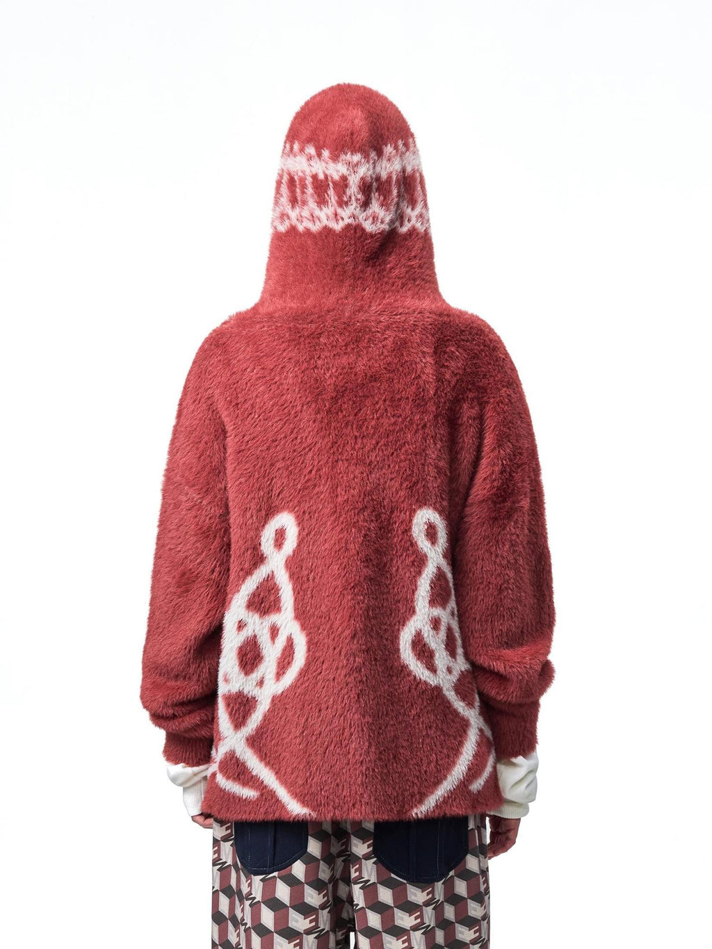 EMOBROTHER Vintage Napoleon Knot Jacquard Faux Mink Long Sleeve Women's Zip-up Hoodies