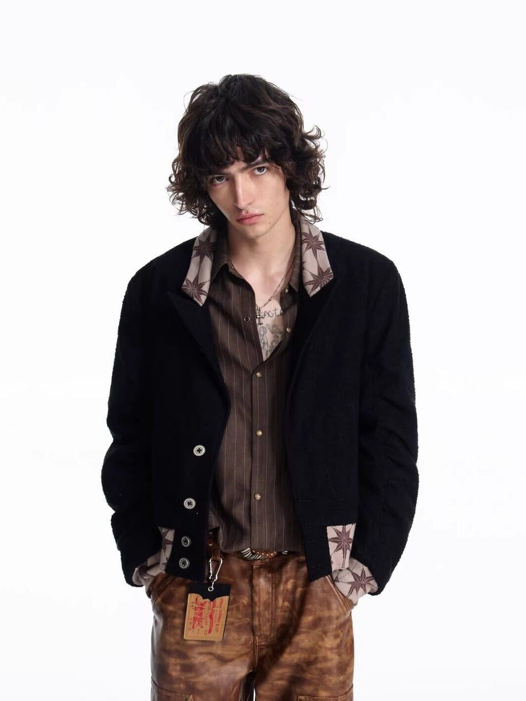 EMOBROTHER_Warm_Cotton_Loose_Patchwork_Cropped_Blazer_Unisex_Commuter_Black_Casual_Jackets_MISSTT