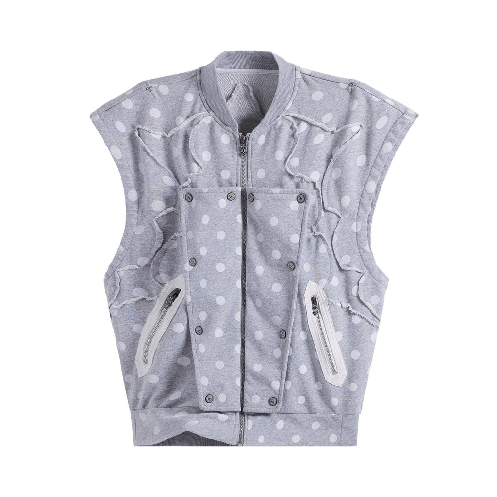 EMOBROTHER_Warm_Vintage_Printed_Stand_Collar_Unisex_Teen_Zipper_Pocket_Gray_Polka_Dot_Vests_MISSTT