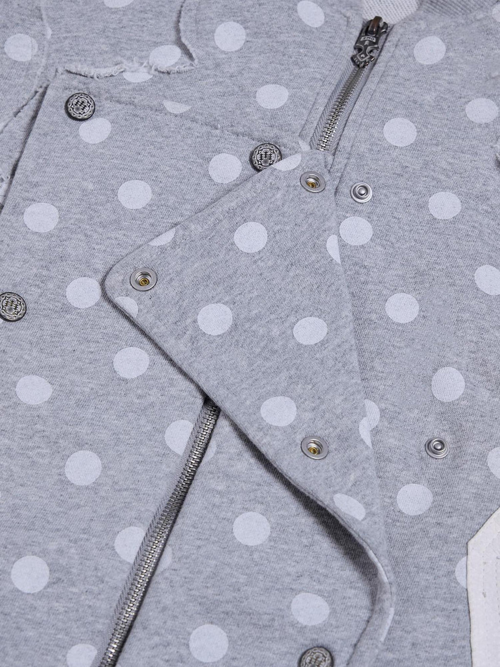 EMOBROTHER Warm Vintage Printed Stand Collar Unisex Teen Zipper Pocket Gray Polka Dot Vests
