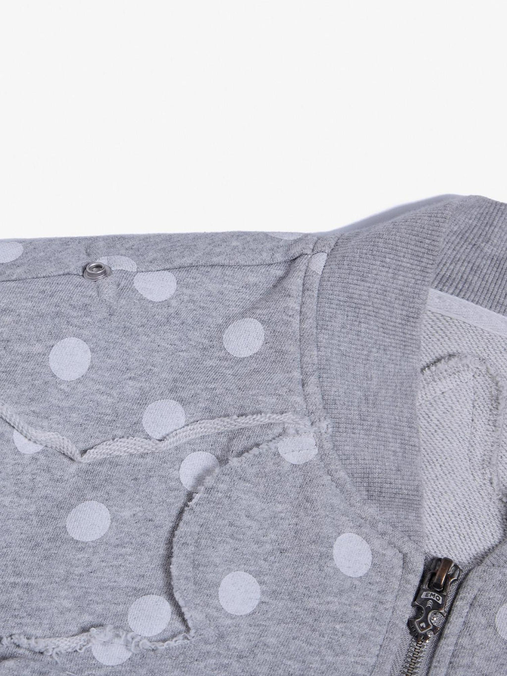 EMOBROTHER Warm Vintage Printed Stand Collar Unisex Teen Zipper Pocket Gray Polka Dot Vests
