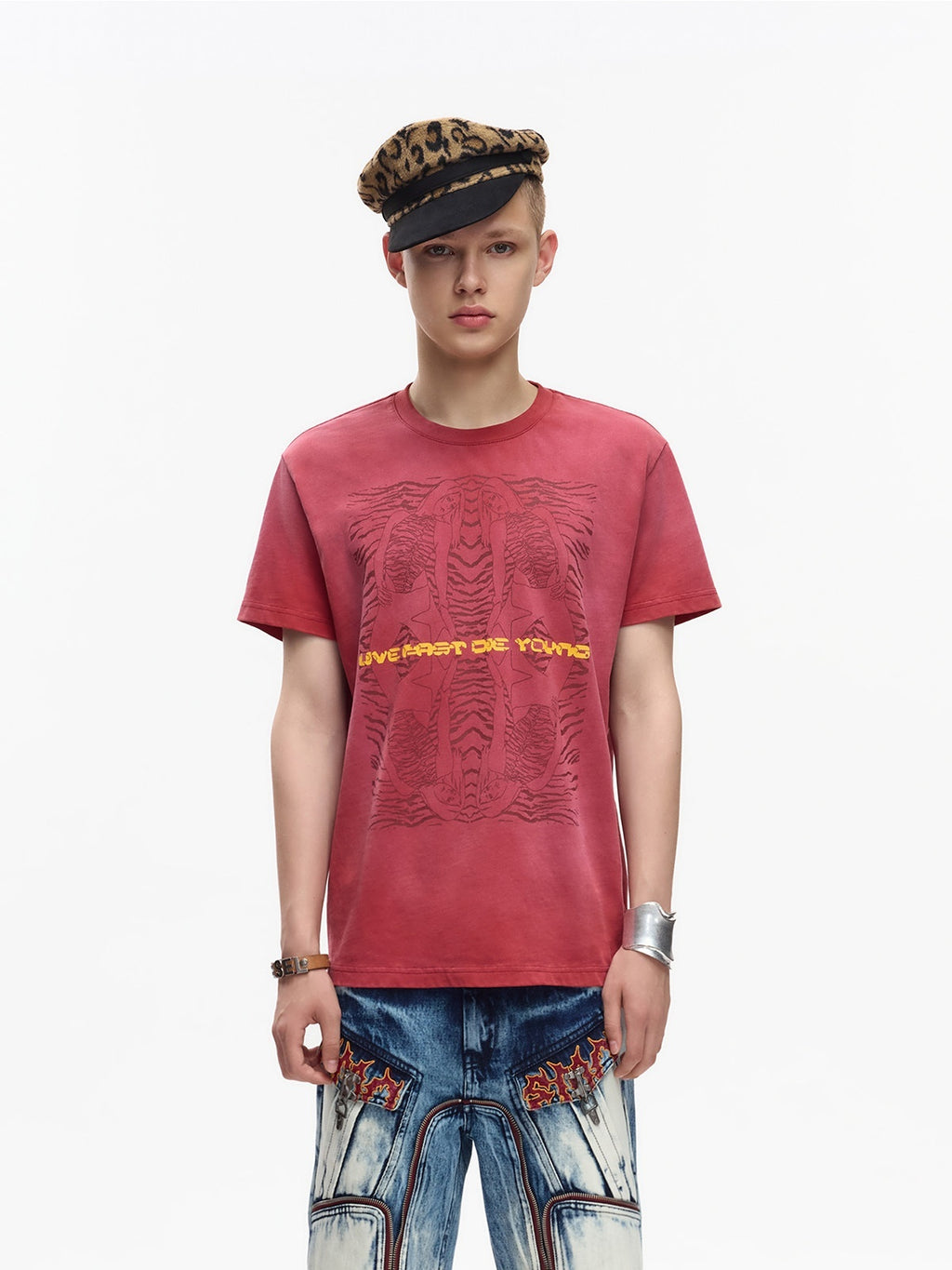 EMOBROTHER_Washed_Faded_Tiger_Portrait_Print_Women's_Cotton_Short_Sleeve_T-shirts_1046339049025_MISSTT
