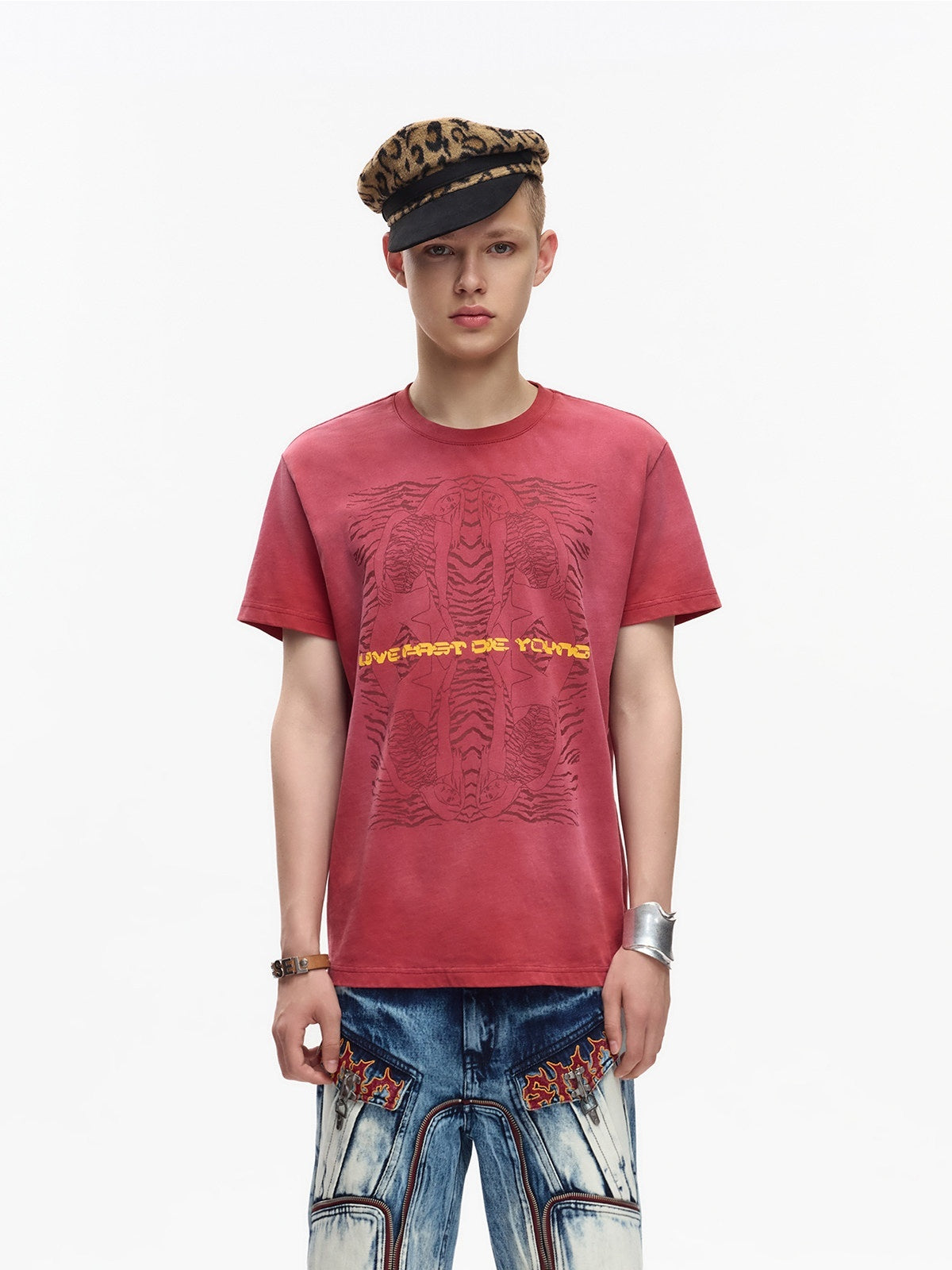 EMOBROTHER_Washed_Faded_Tiger_Portrait_Print_Women's_Cotton_Short_Sleeve_T-shirts_1046339049025_MISSTT