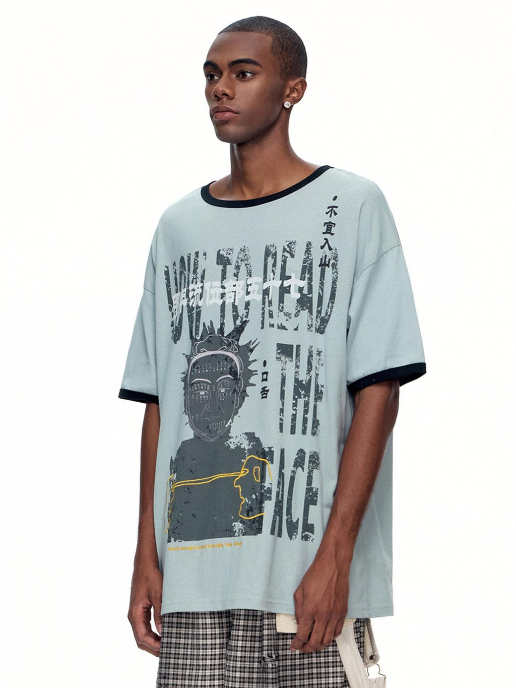 EMOBROTHER Wrinkle Free 100% Cotton Loose Fit Character Print Unisex Short Sleeve T-Shirts