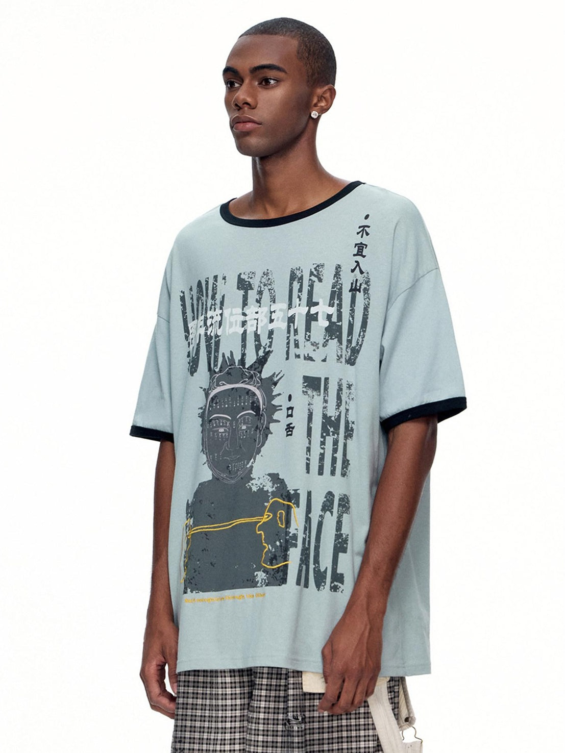 EMOBROTHER Wrinkle Free 100% Cotton Loose Fit Character Print Unisex Short Sleeve T-Shirts