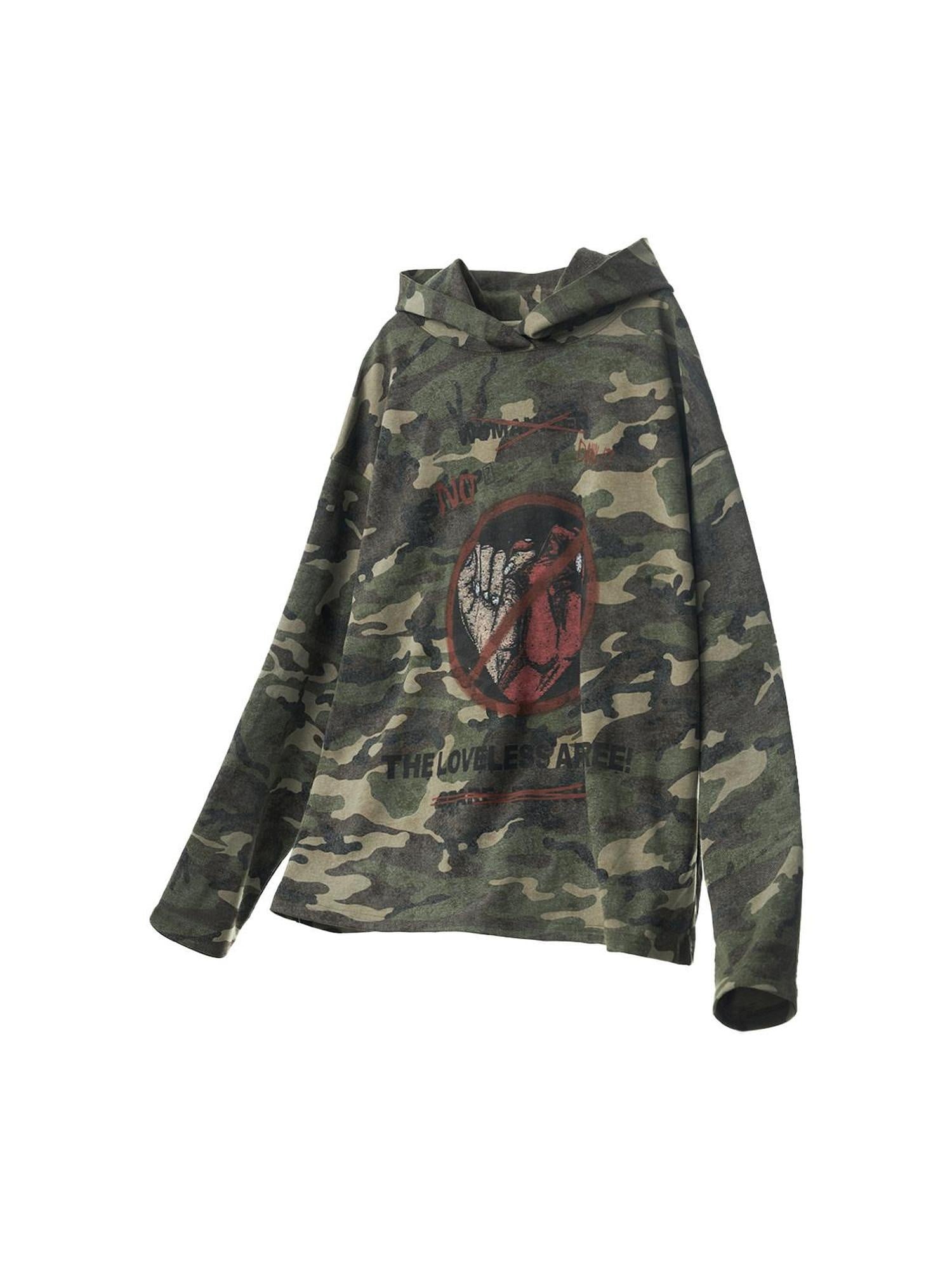 EMOBROTHER Wrinkle Free Durable Oversized Cartoon Camouflage Unisex Casual Cotton Hoodies