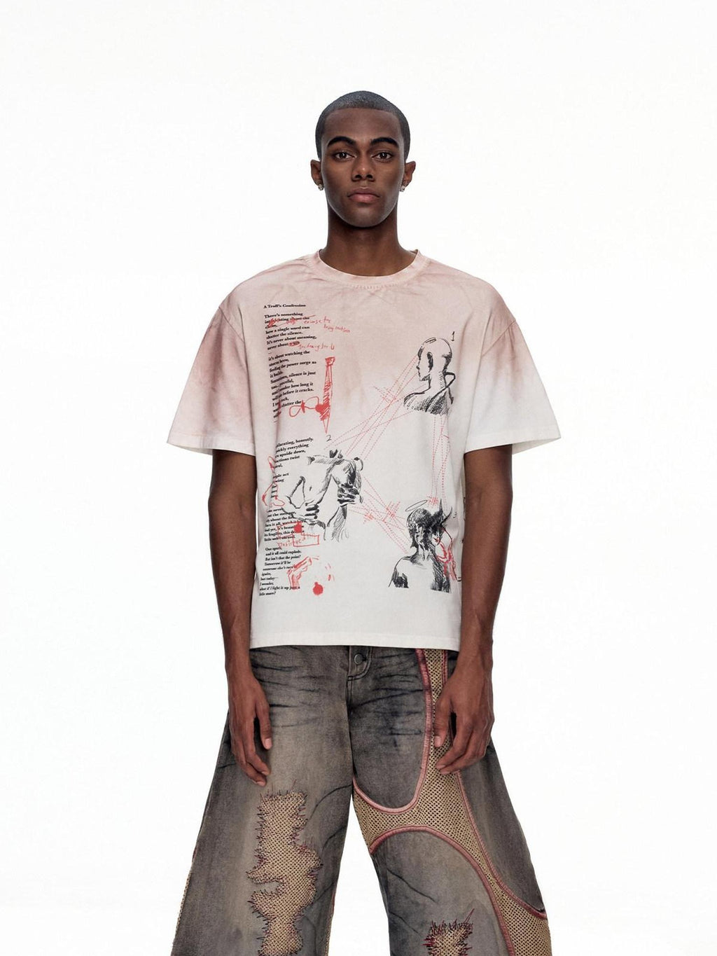 EMOBROTHER Wrinklefree Loose Fit Printed Unisex Pure Cotton Crewneck Short Sleeve T-Shirts