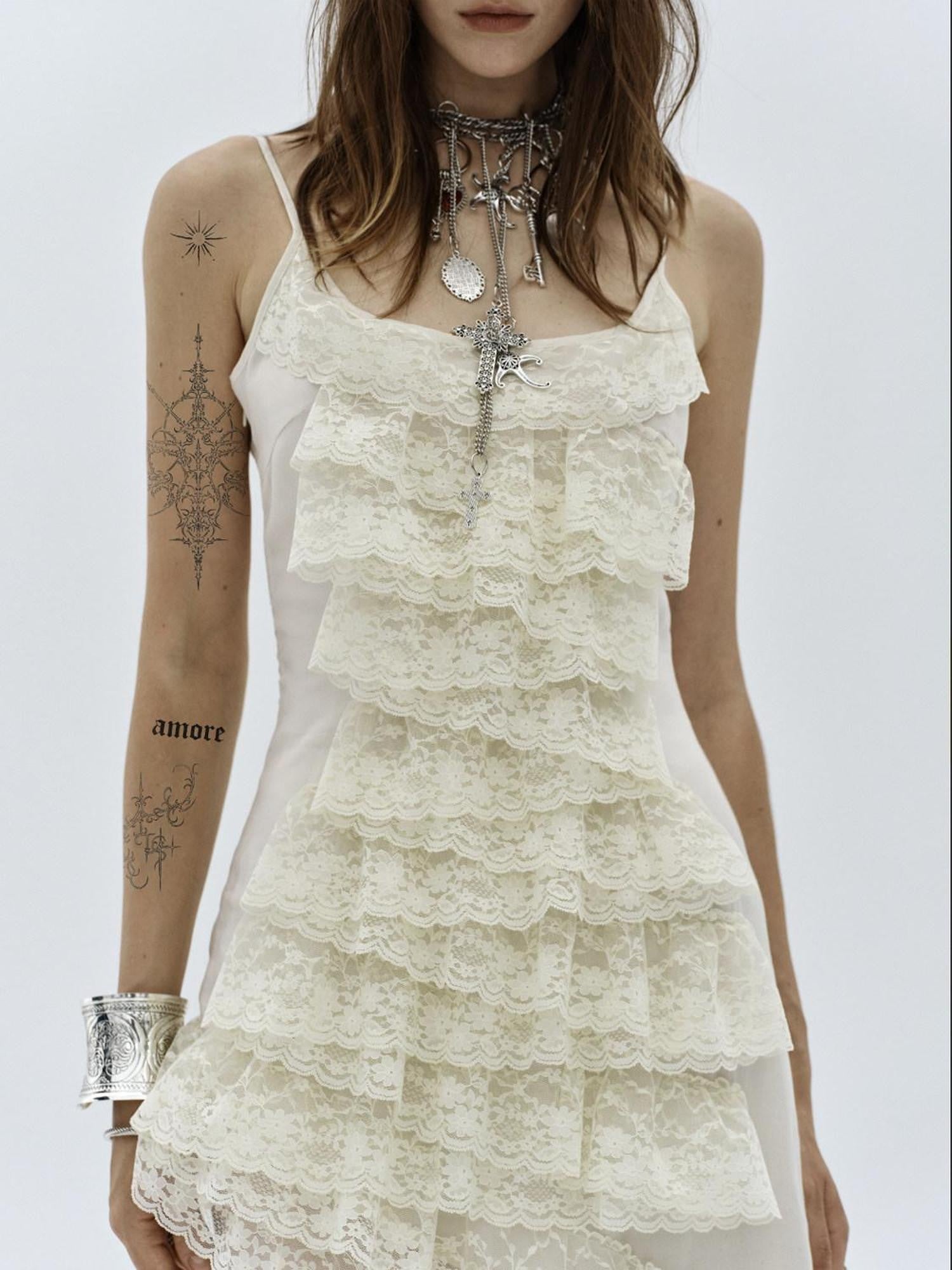 ENDO PER SE Antique Silver Punk Heavy Pendant Cross Chain Women's Alloy Waist Chains