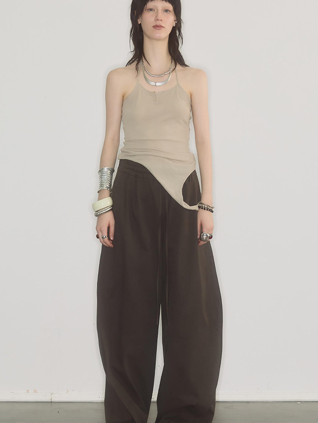 ENDO PER SE Asymmetrical Halter Breathable Women's Cotton Long Sleeve T-shirts