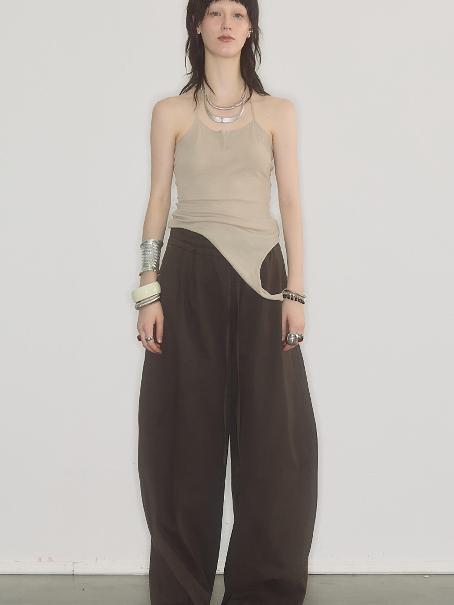 ENDO PER SE Asymmetrical Halter Breathable Women's Cotton Long Sleeve T-shirts