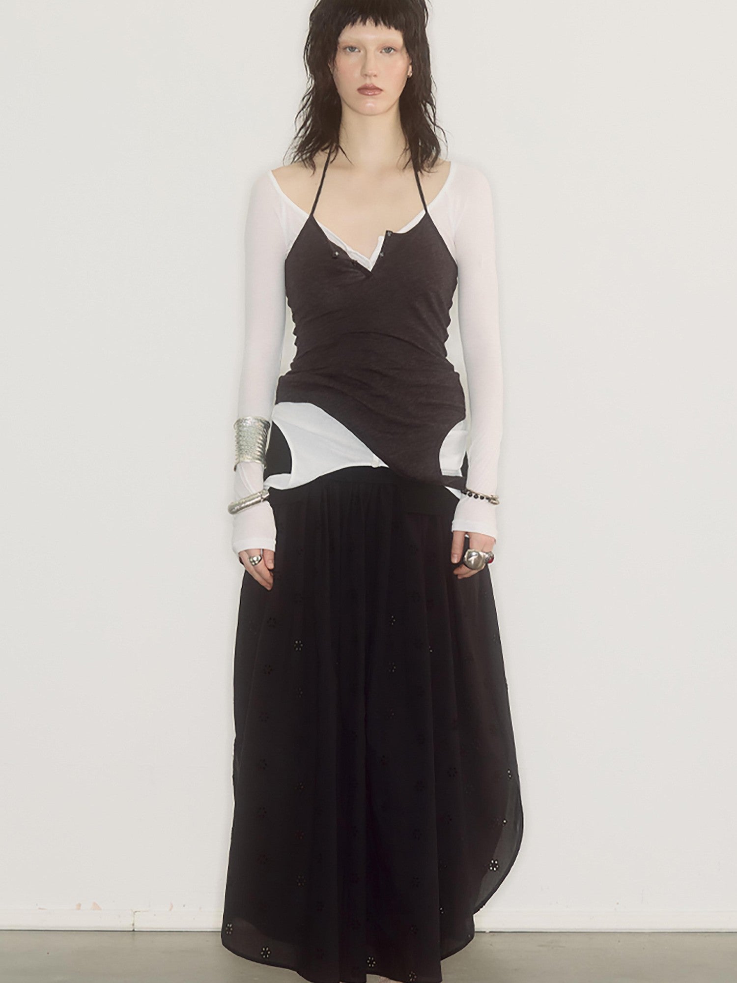 ENDO PER SE Asymmetrical Halter Breathable Women's Cotton Long Sleeve T-shirts