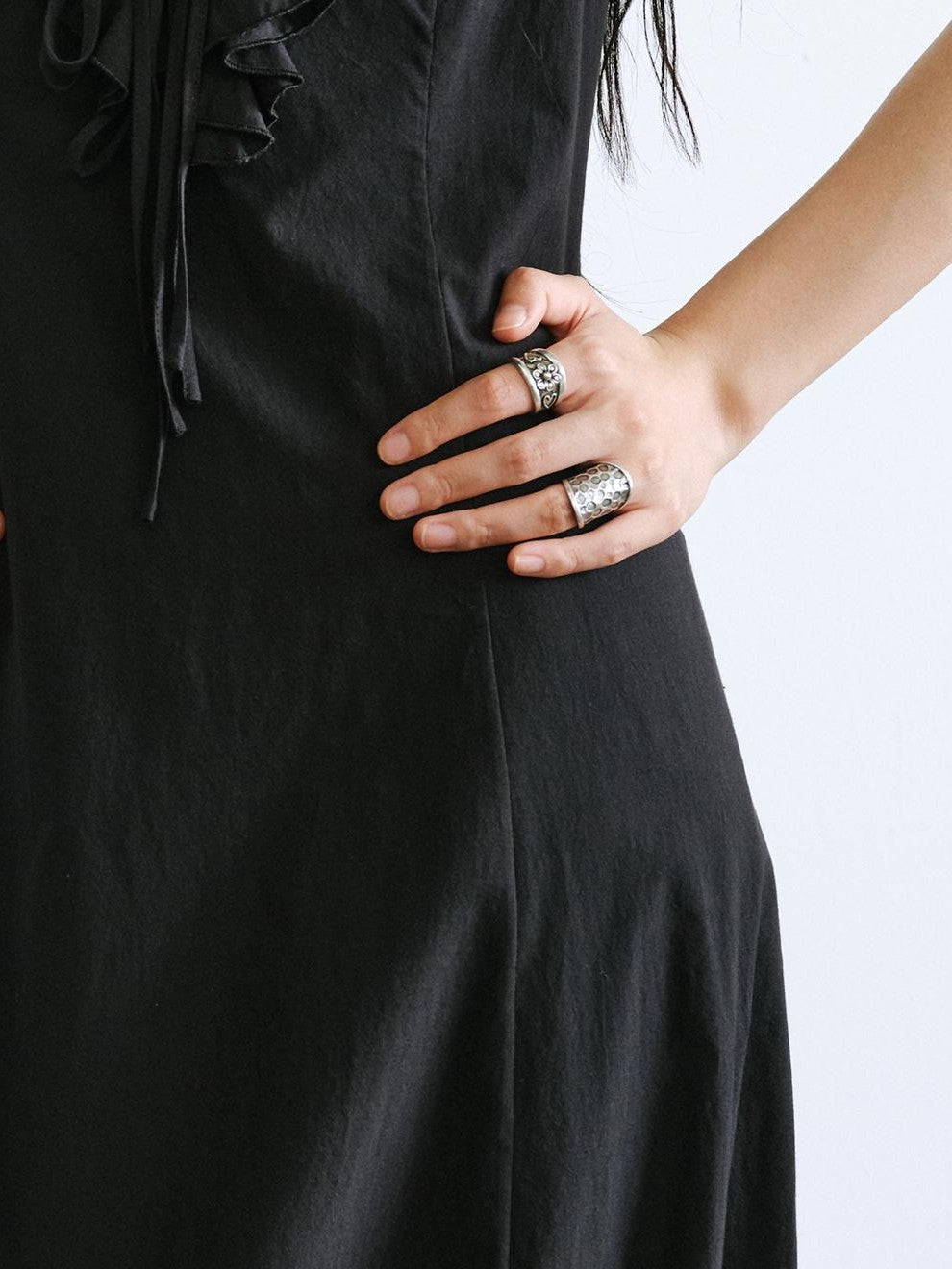 ENDO PER SE Ballet Ruffle Hollow Out Sleeveless Women's Cotton Casual Maxi Dresses
