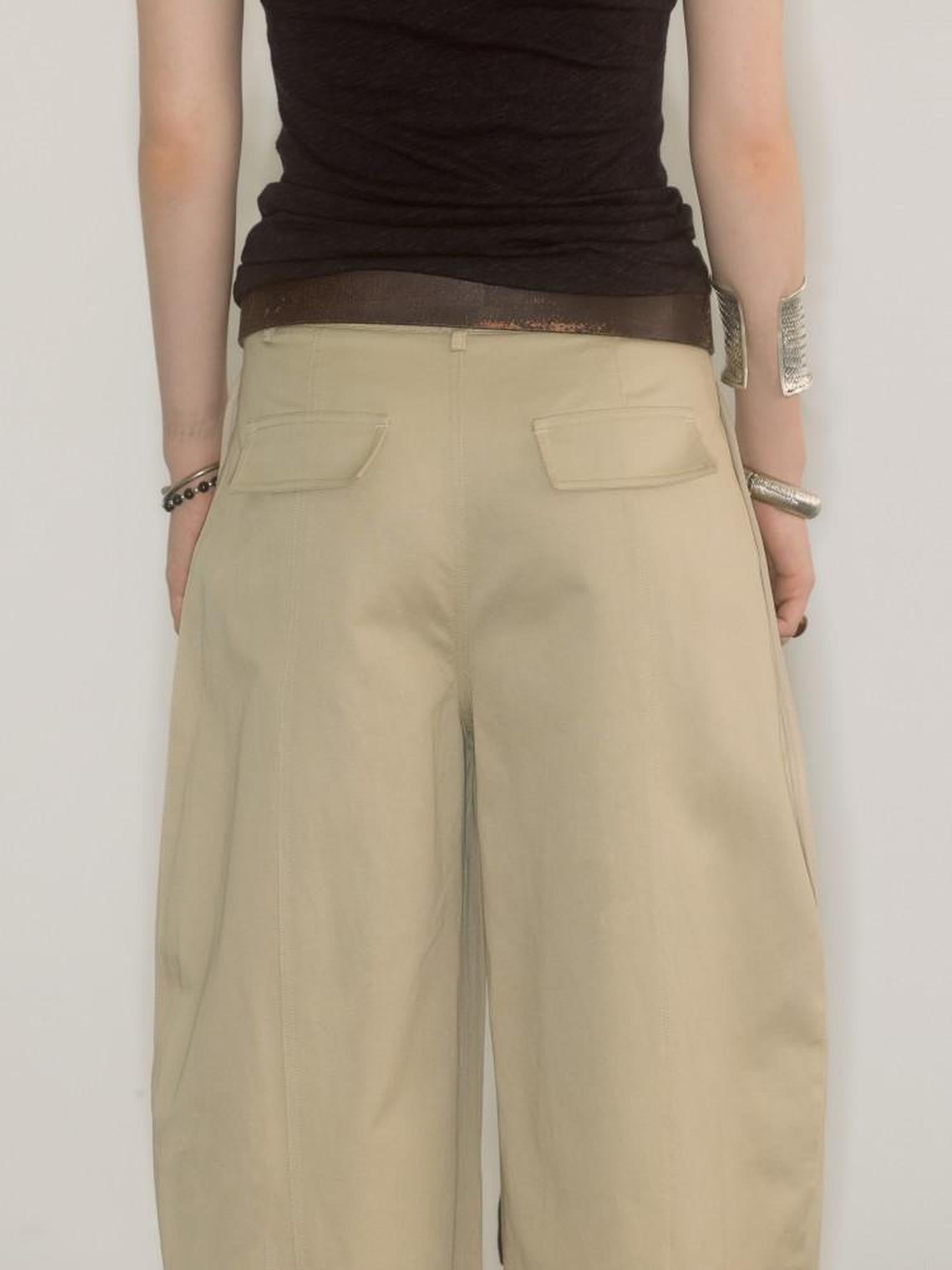 ENDO PER SE Banana Print Cargo Wide Leg Zipper High Waist Women's Cotton Chinos