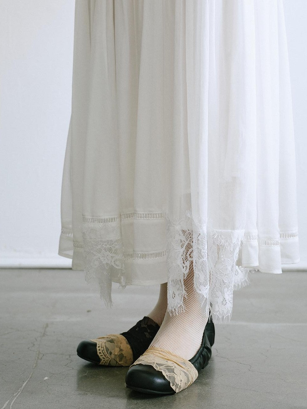 ENDO PER SE Bohemian Lace Cinched Waist Puff Sleeves Women's Casual Maxi Dresses