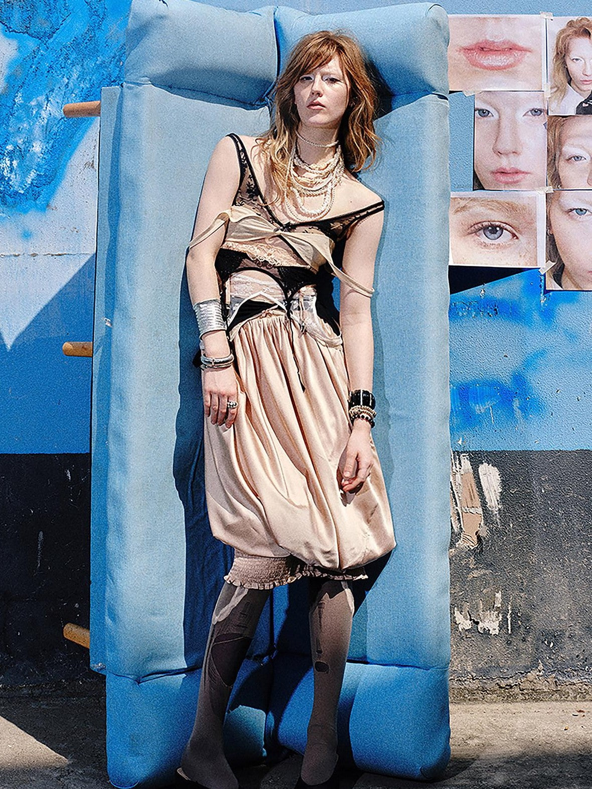 ENDO PER SE Champagne Pleated Irregular Ruching Women's Polyester Tube Mini Dresses