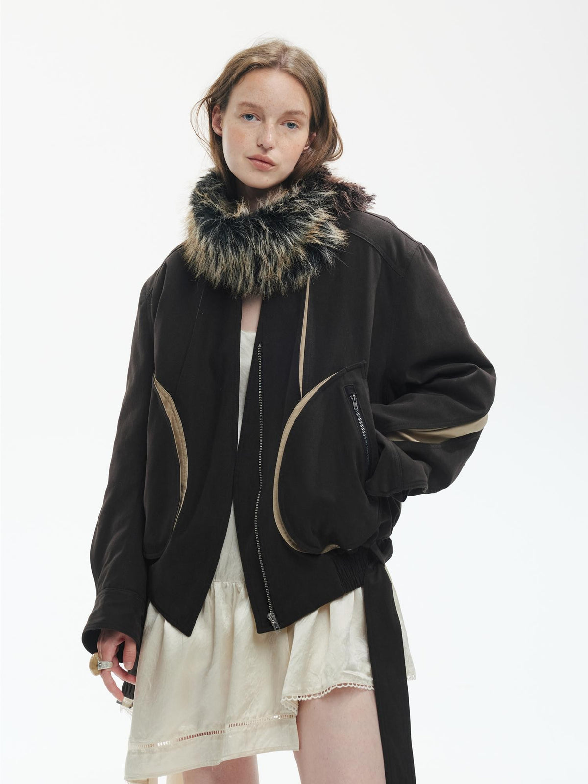 ENDO PER SE Colorblock Paneled 3d Cut Padded Women's Cotton Casual Jackets
