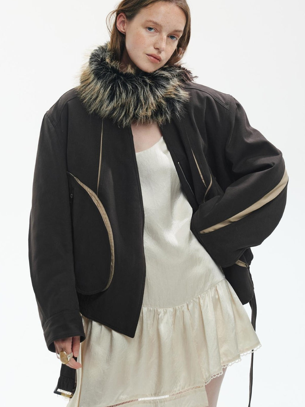 ENDO PER SE Colorblock Paneled 3d Cut Padded Women's Cotton Casual Jackets