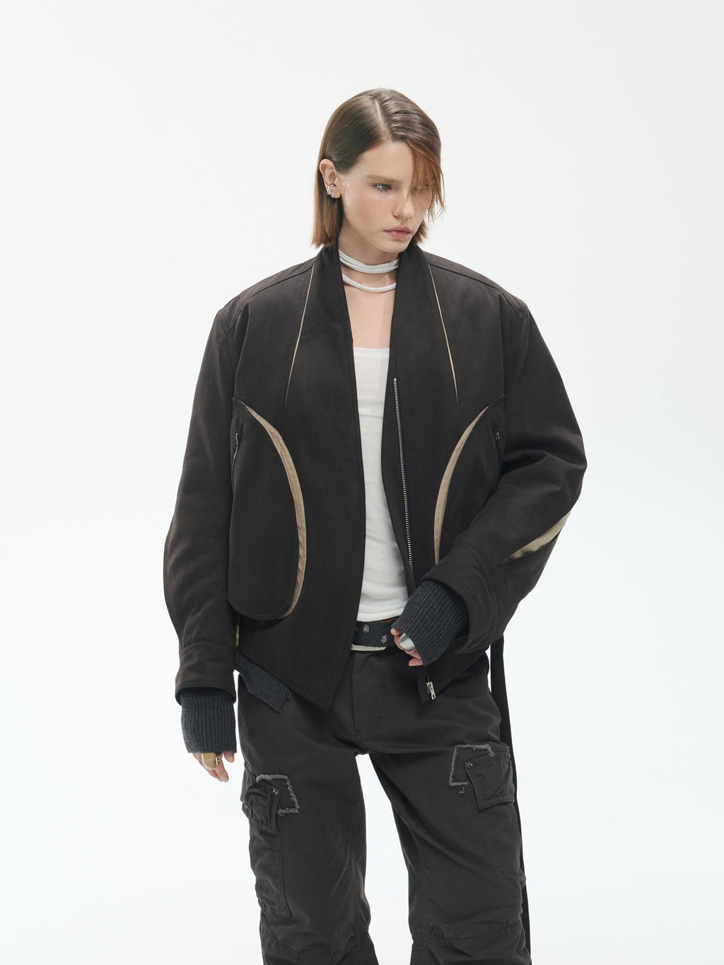 ENDO PER SE Colorblock Paneled 3d Cut Padded Women's Cotton Casual Jackets