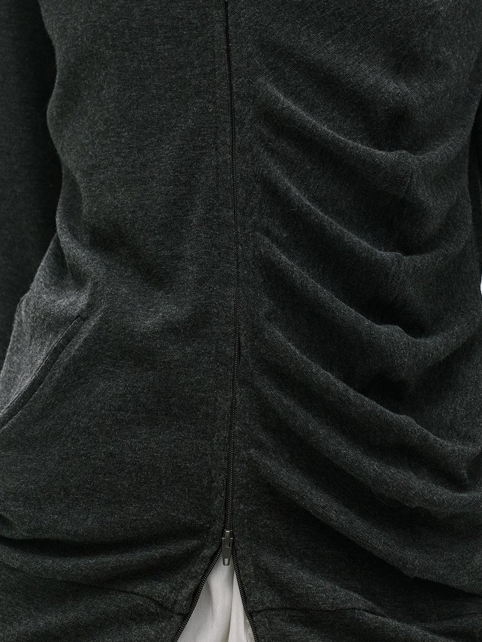 ENDO PER SE Curved Double Zip Detachable Fur Collar Women's Wool Hoodies