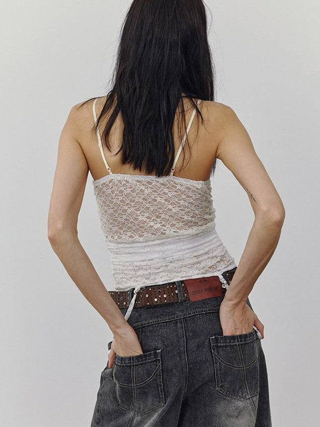 ENDO PER SE Cutout Punk Sling Slim Women's Polyester Cotton Blend Sexy Camisoles