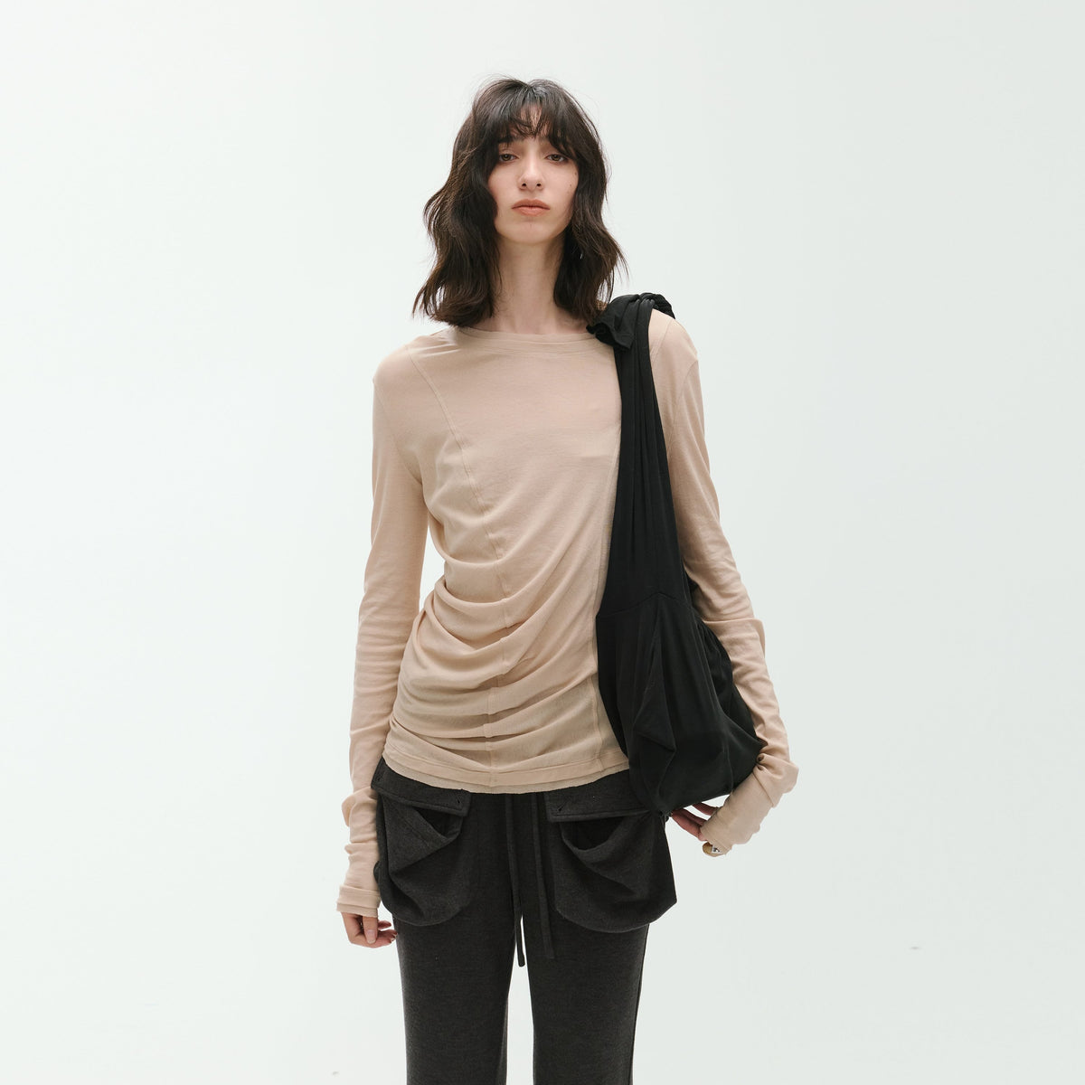 ENDO_PER_SE_Deconstructed_Asymmetric_Curved_Ruched_Women's_Cotton_Long_Sleeve_T-shirts_1086243984052_MISSTT
