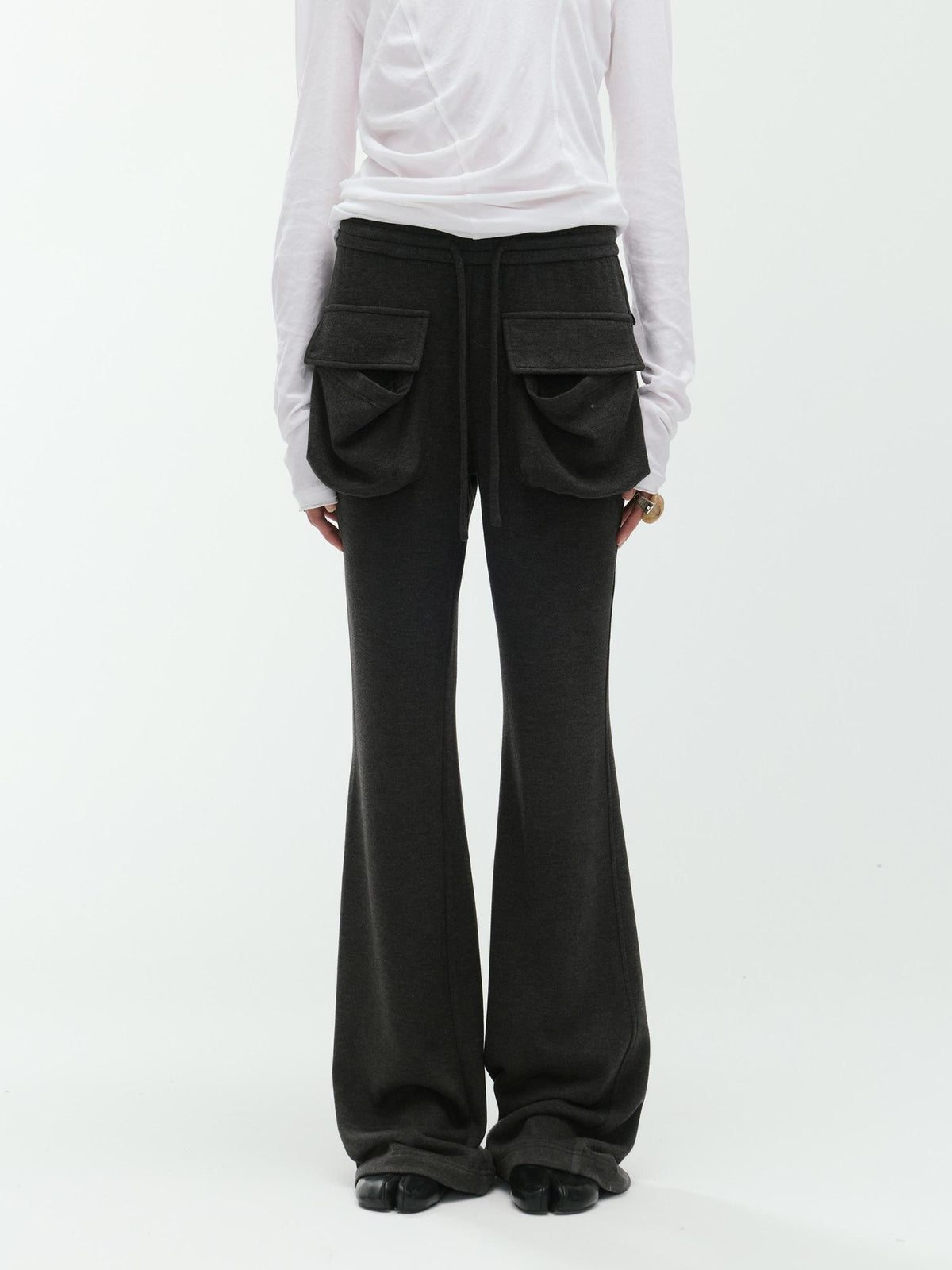 ENDO PER SE Flare Large Pocket Drawstring Micro Flare Women's Casual Chinos
