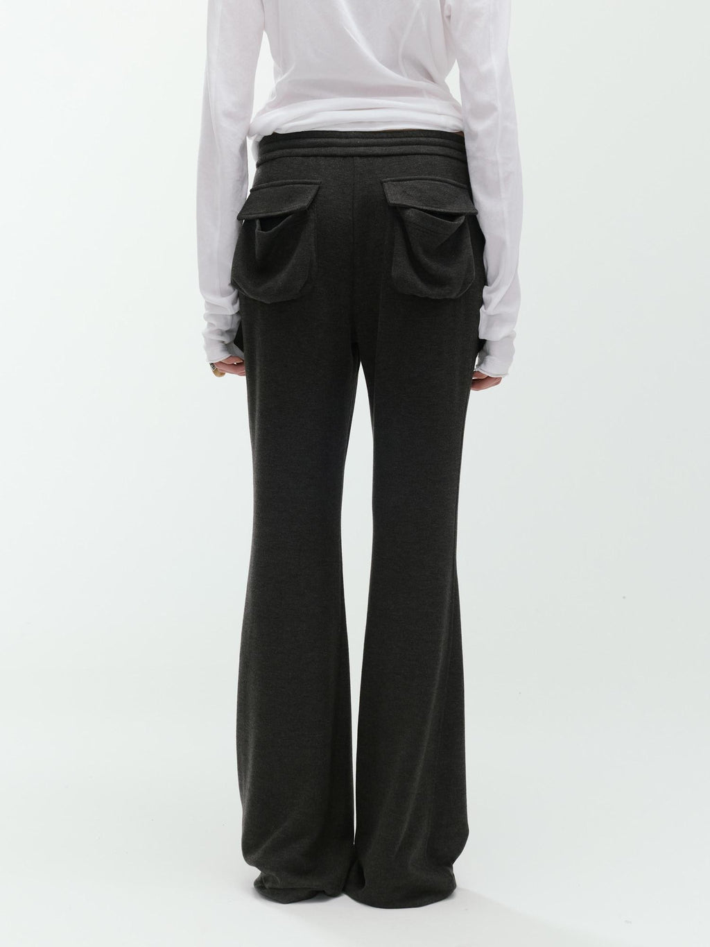 ENDO PER SE Flare Large Pocket Drawstring Micro Flare Women's Casual Chinos