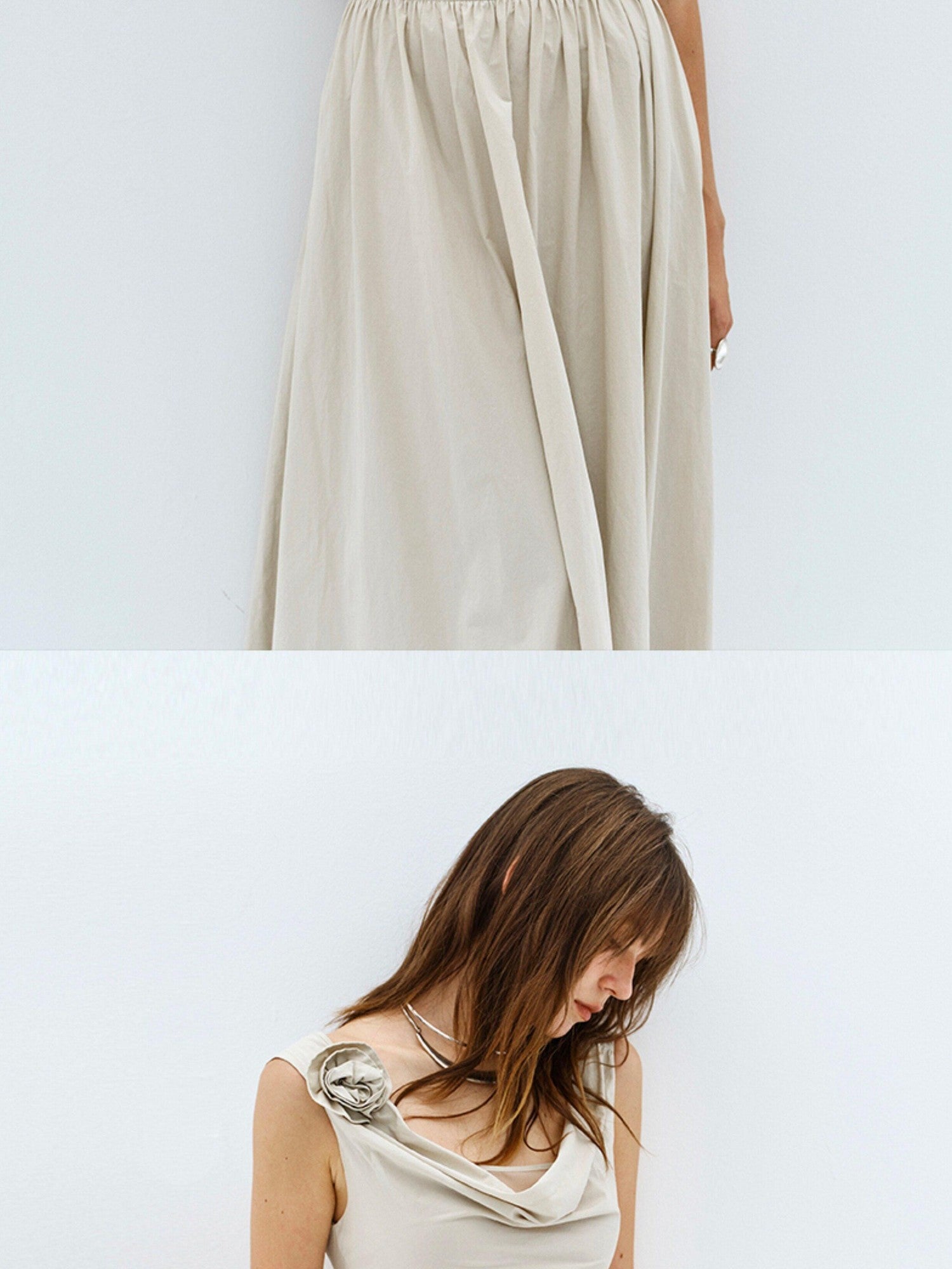 ENDO PER SE Floral One Shoulder Sleeveless A Line Women's Cotton Slip Maxi Dresses