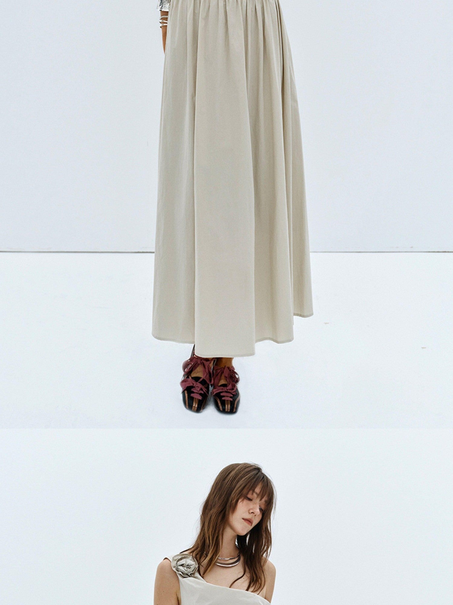 ENDO PER SE Floral One Shoulder Sleeveless A Line Women's Cotton Slip Maxi Dresses