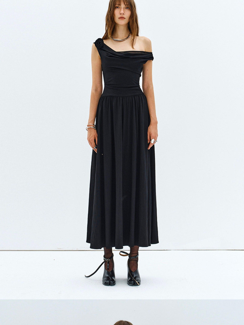 ENDO PER SE Floral One Shoulder Sleeveless A Line Women's Cotton Slip Maxi Dresses
