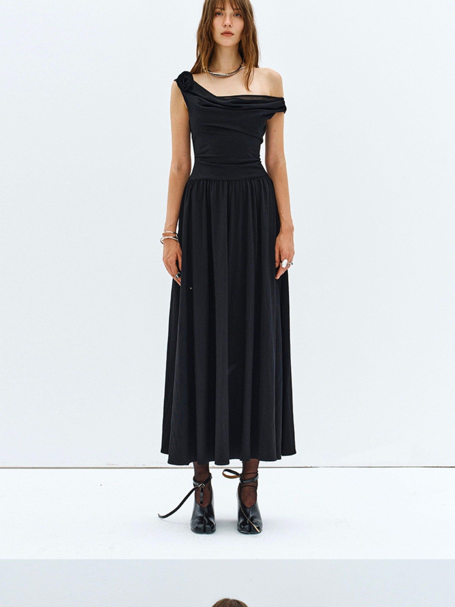 ENDO PER SE Floral One Shoulder Sleeveless A Line Women's Cotton Slip Maxi Dresses