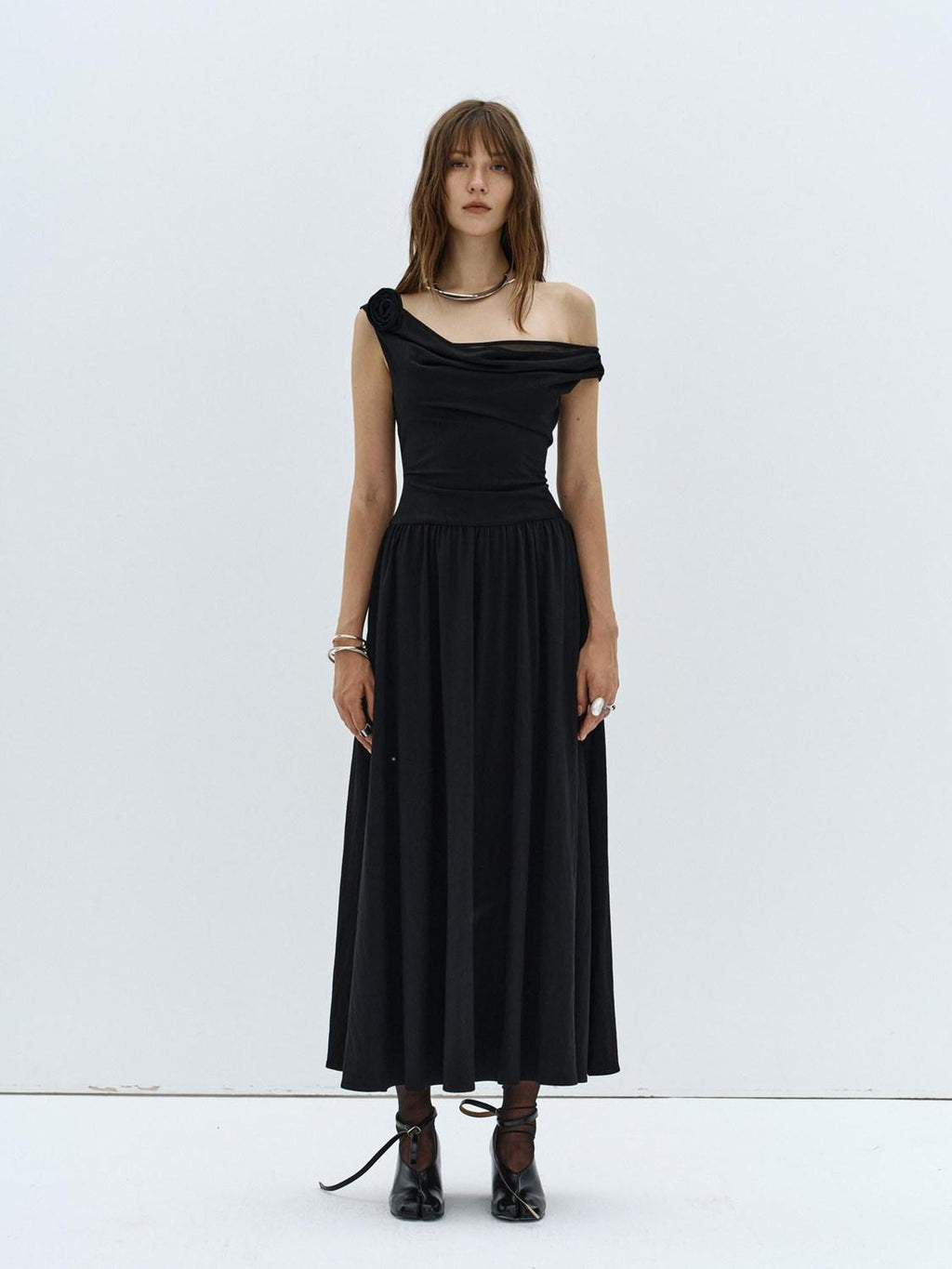 ENDO PER SE Floral One Shoulder Sleeveless A Line Women's Cotton Slip Maxi Dresses