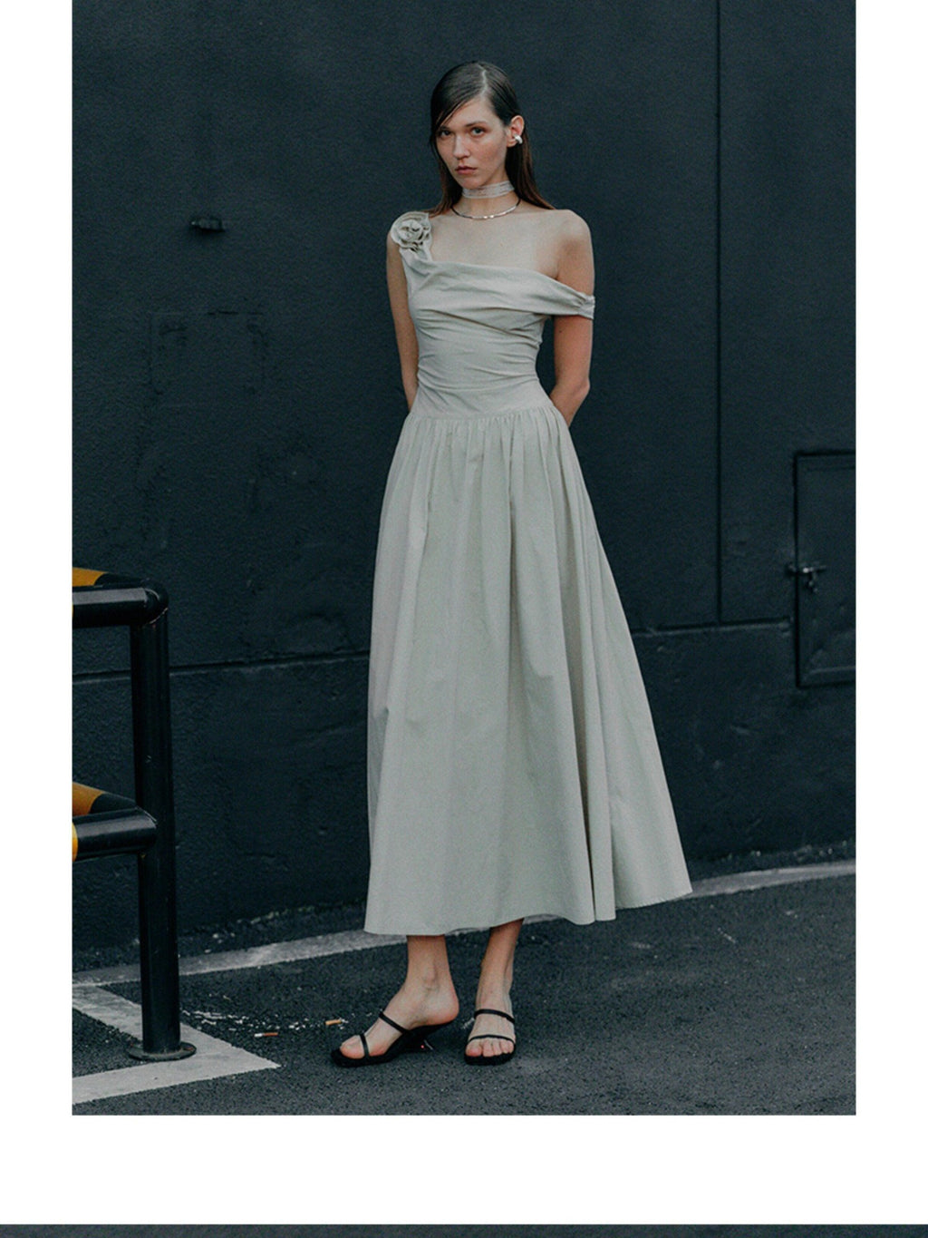 ENDO PER SE Floral One Shoulder Sleeveless A Line Women's Cotton Slip Maxi Dresses