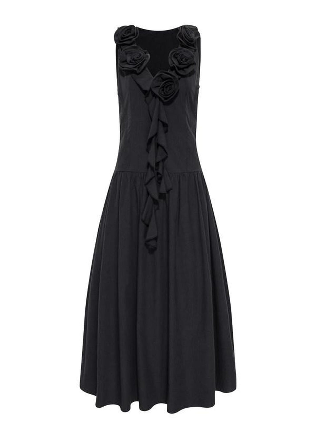 ENDO PER SE Handmade Floral Embroidered Women's Cotton V-neck A Line Slip Maxi Dresses