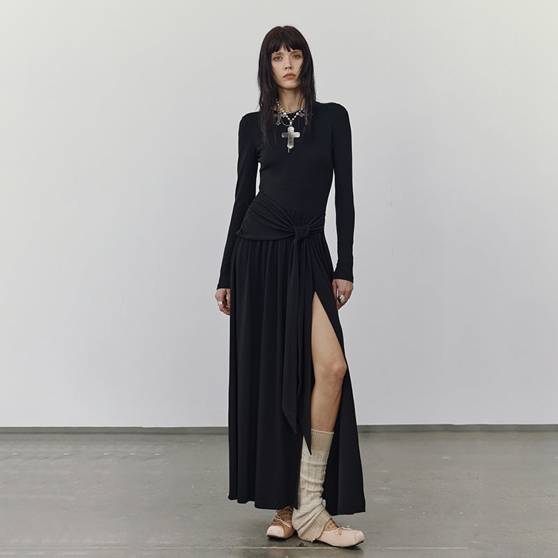 ENDO_PER_SE_High_Slit_Long_Sleeve_U_Neck_A_Line_Cotton_Women's_Casual_Maxi_Dresses_748144353895_MISSTT