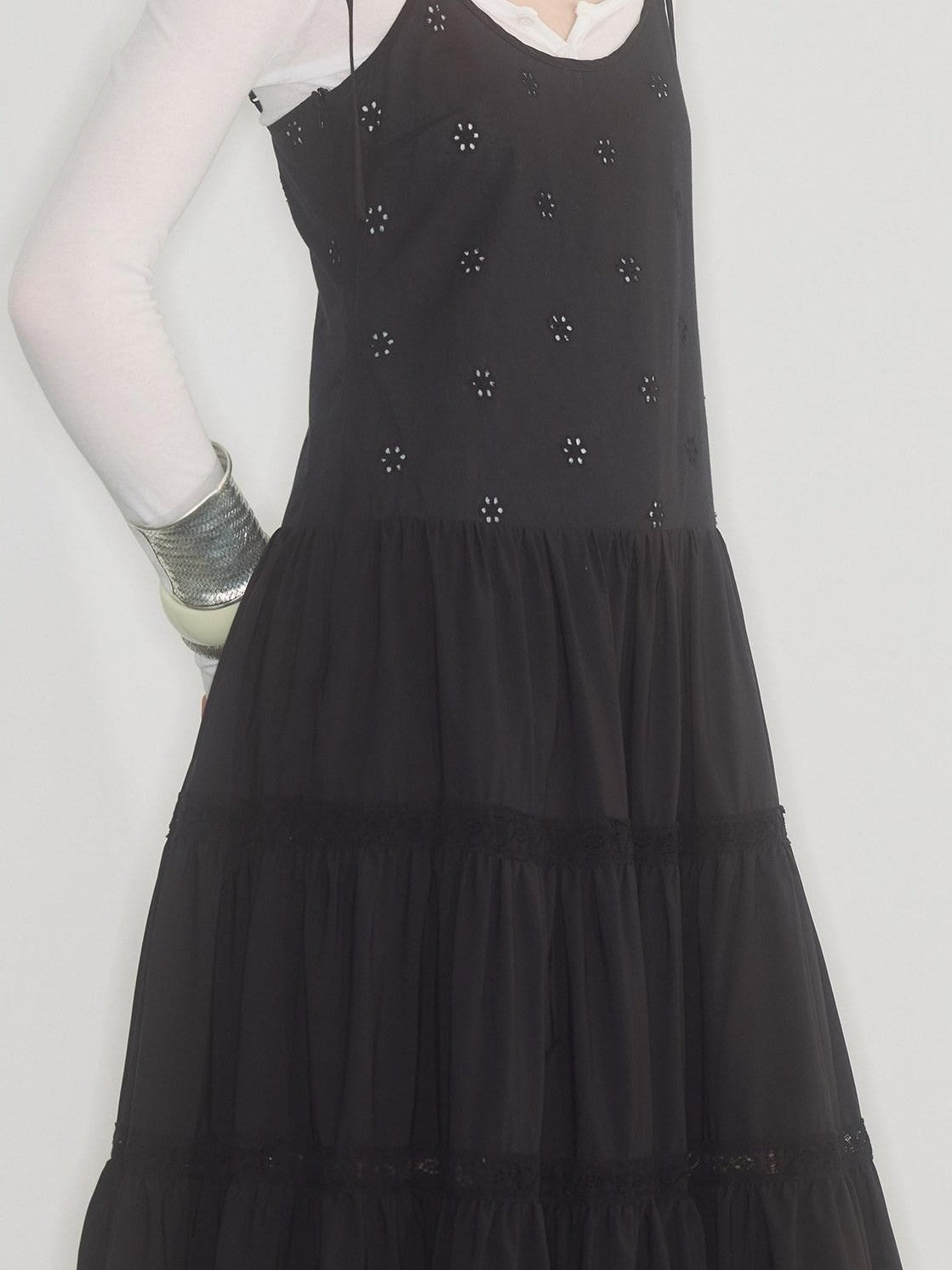ENDO PER SE Lace Cutout Spliced Breathable Women's Cotton Slip Maxi Dresses
