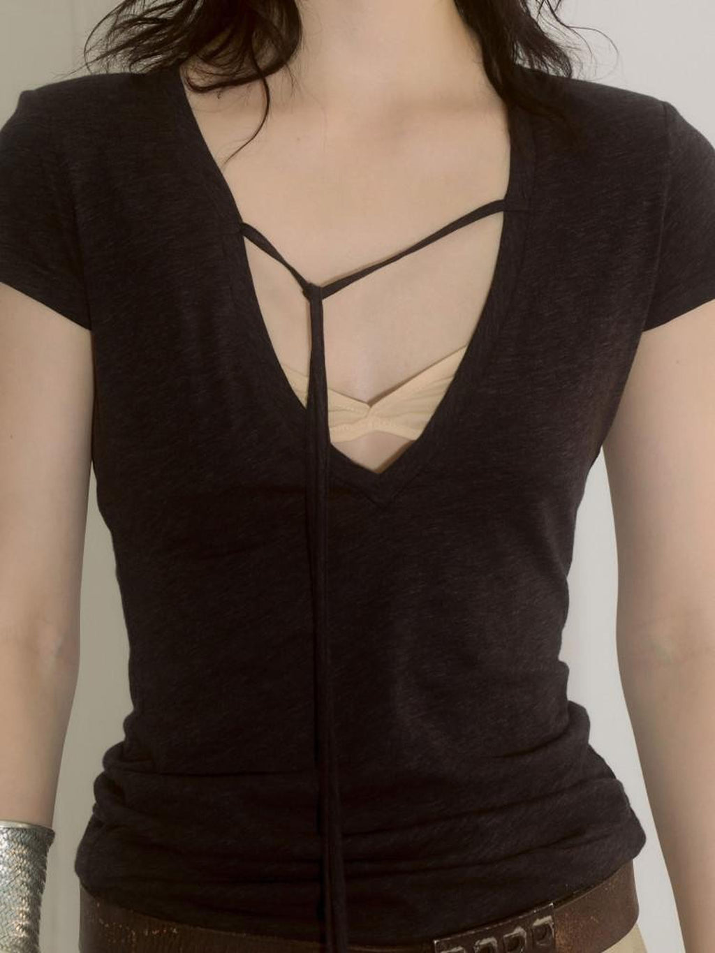ENDO PER SE Lace Two Piece Halter Layered Bustier Women's 100 Percent Cotton Corset Tops