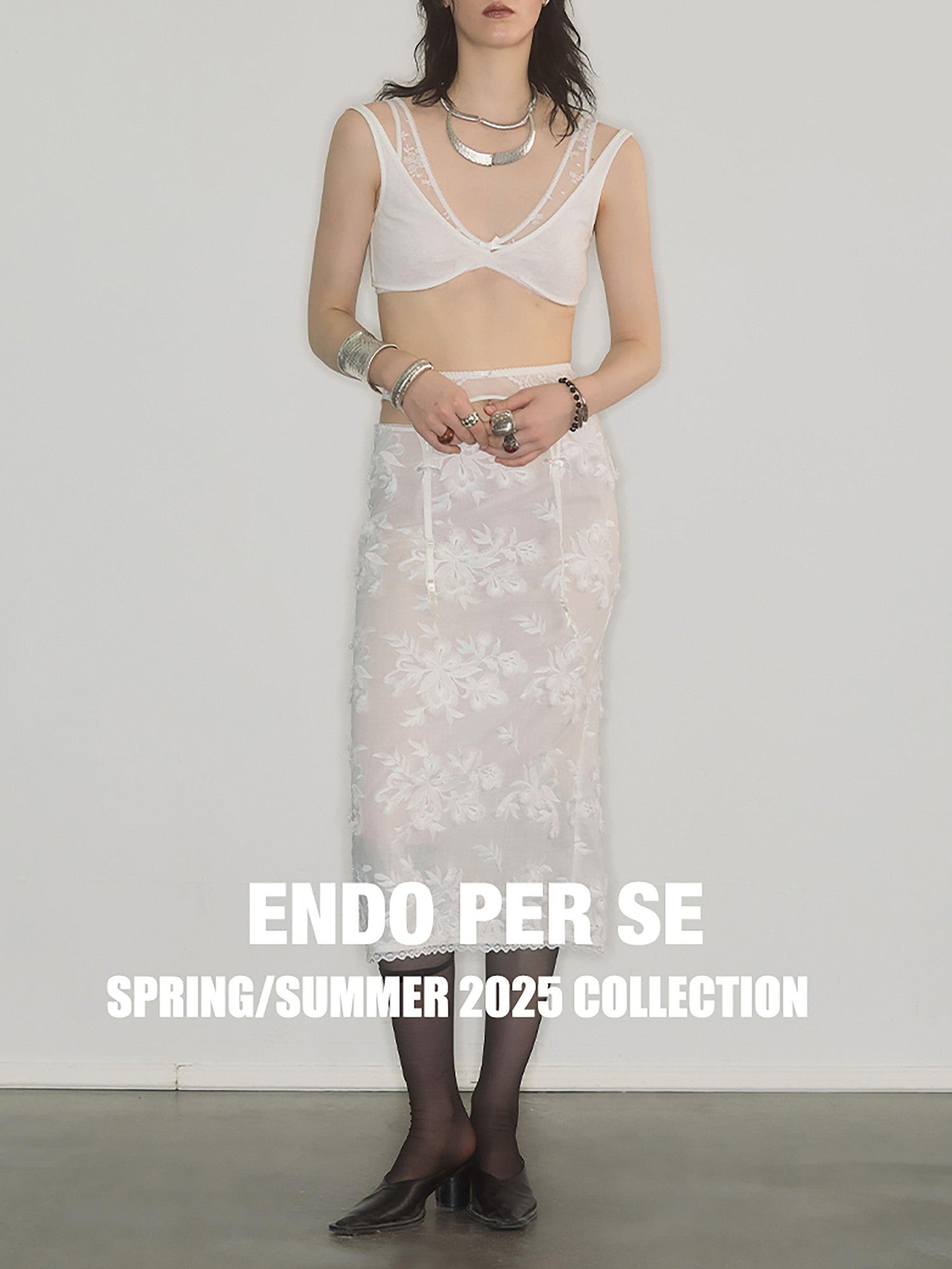 ENDO PER SE Lace Two Piece Halter Layered Bustier Women's 100 Percent Cotton Corset Tops