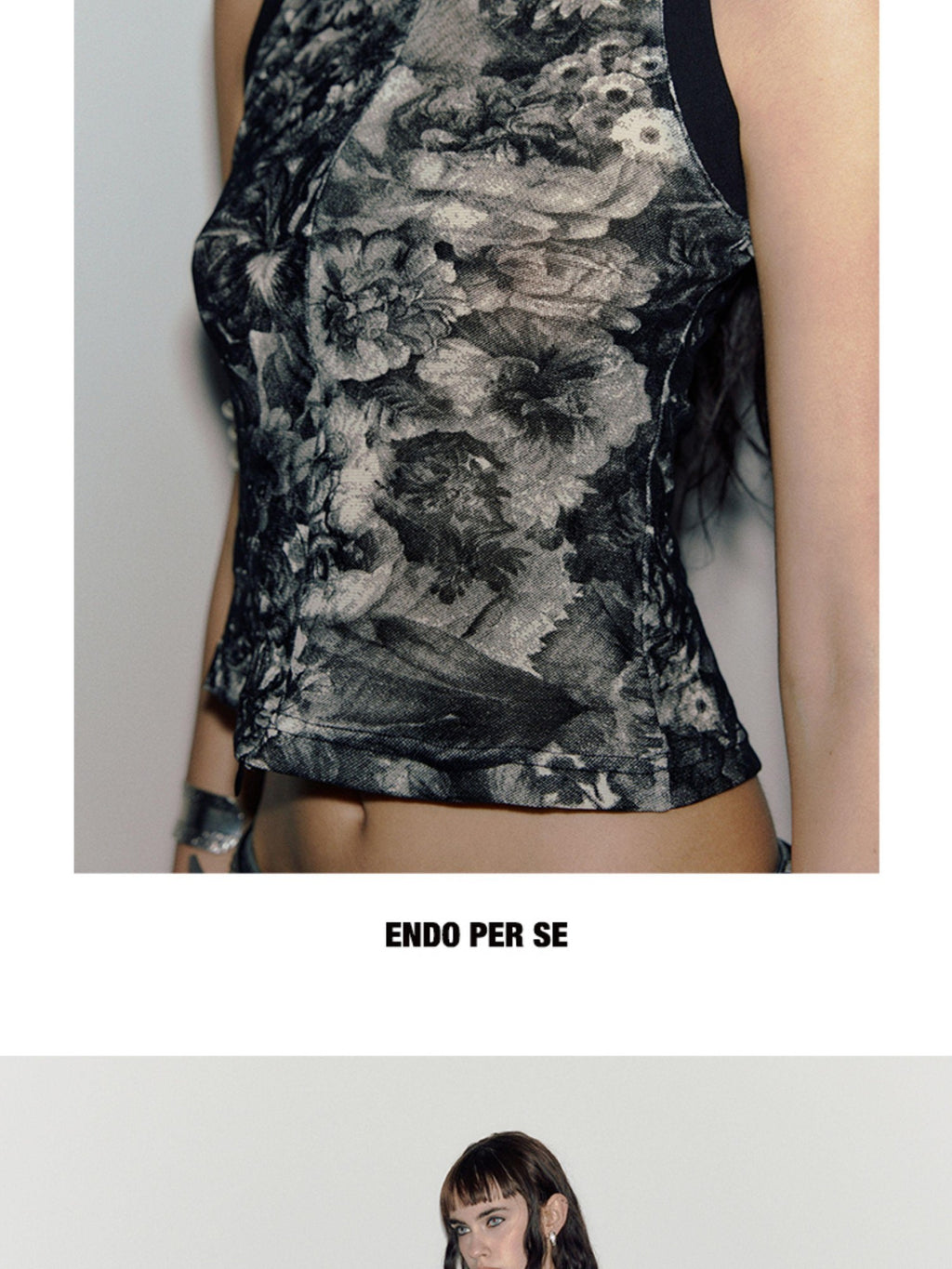 ENDO PER SE Punk Embroidered Print Open Back Lace Up Women's Polyester Tank Tops