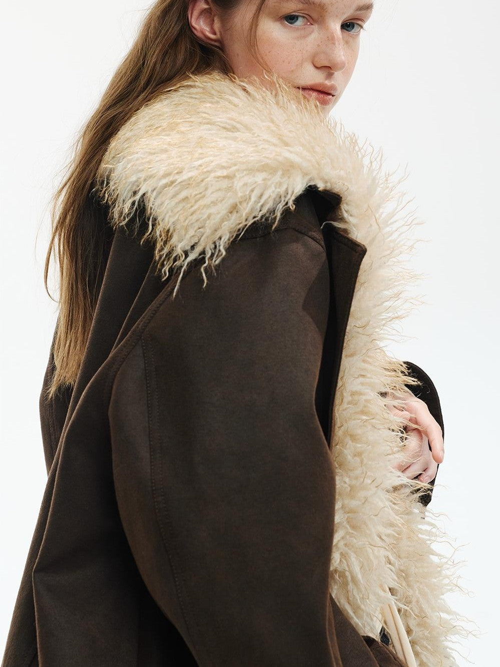 ENDO PER SE Punk Oversized Hooded Faux Fur Women's Casual Jackets