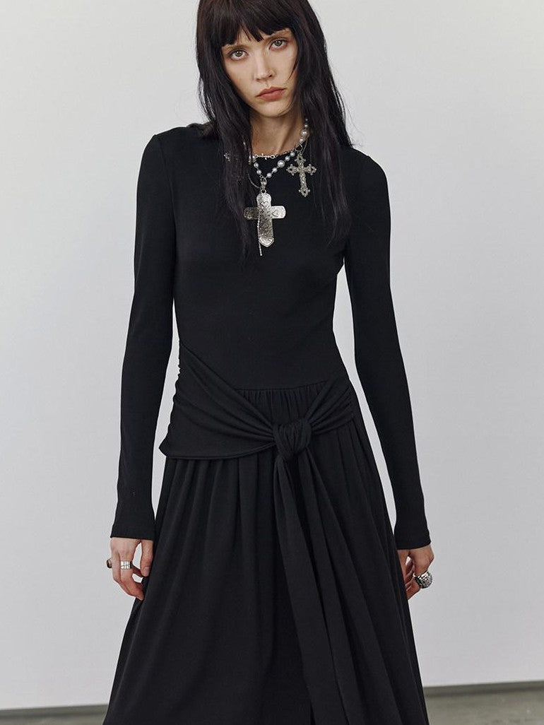 ENDO PER SE Punk Retro Heavily Embellished Cross Pearl Women's Mixed Materials Necklaces