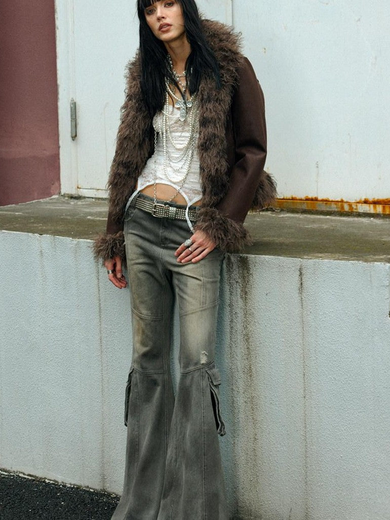 ENDO PER SE Punk Retro Heavily Embellished Cross Pearl Women's Mixed Materials Necklaces