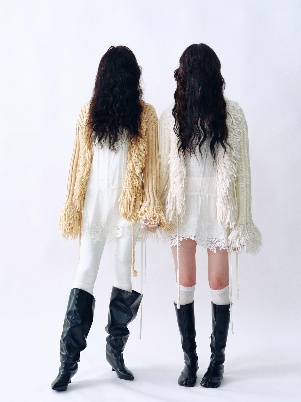 ENDO PER SE Sheer Lace Trim Drawstring Women's Polyester Slip Mini Dresses